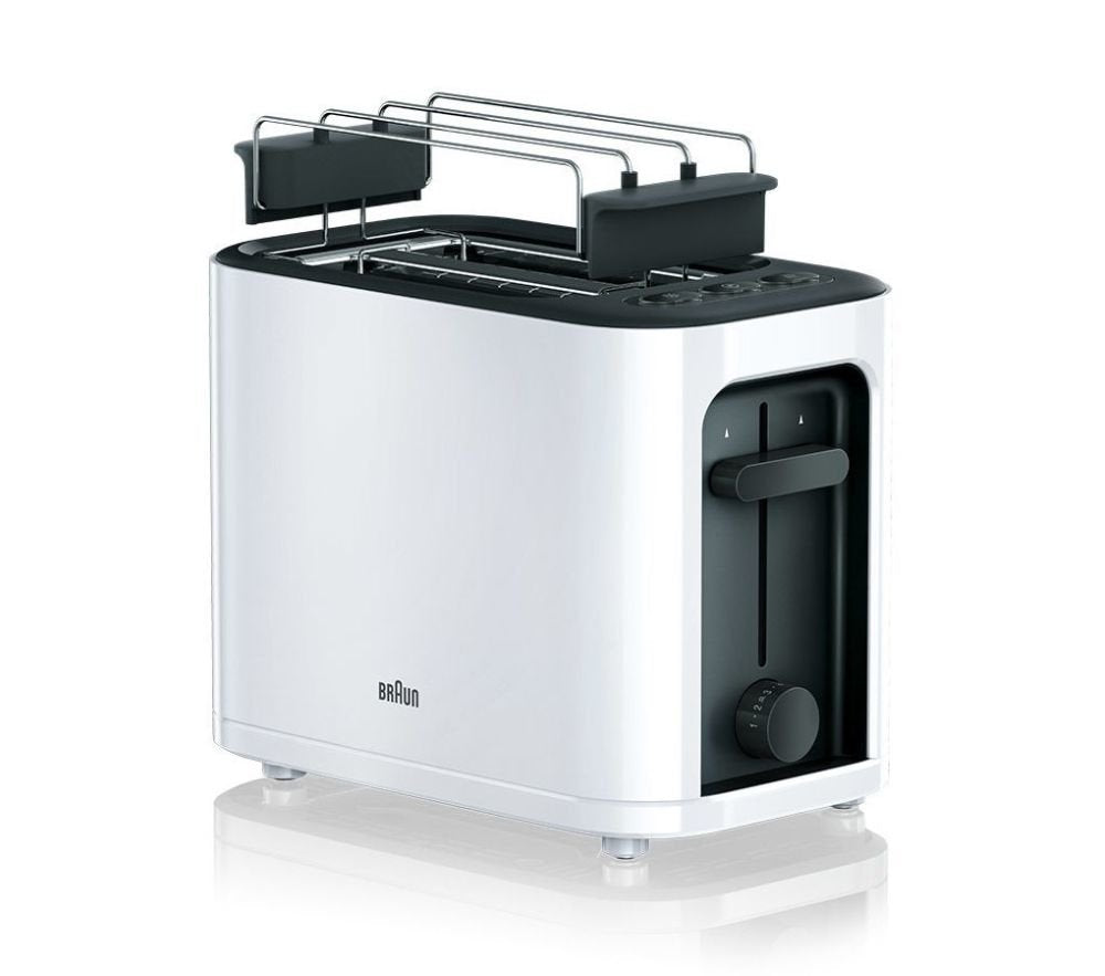 Tostadora Braun Purease Ht 3010 Blanca, 1.000 Vatios, Para 2 Rebanadas De Pan Tostado 0x23010008