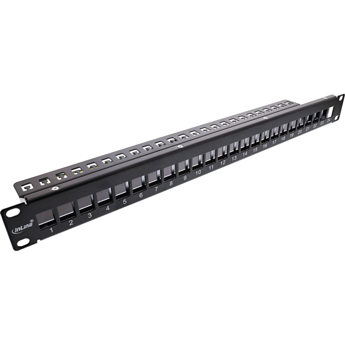 Patch Panel Inline Blank 19" 24 Puertos 1u Negro