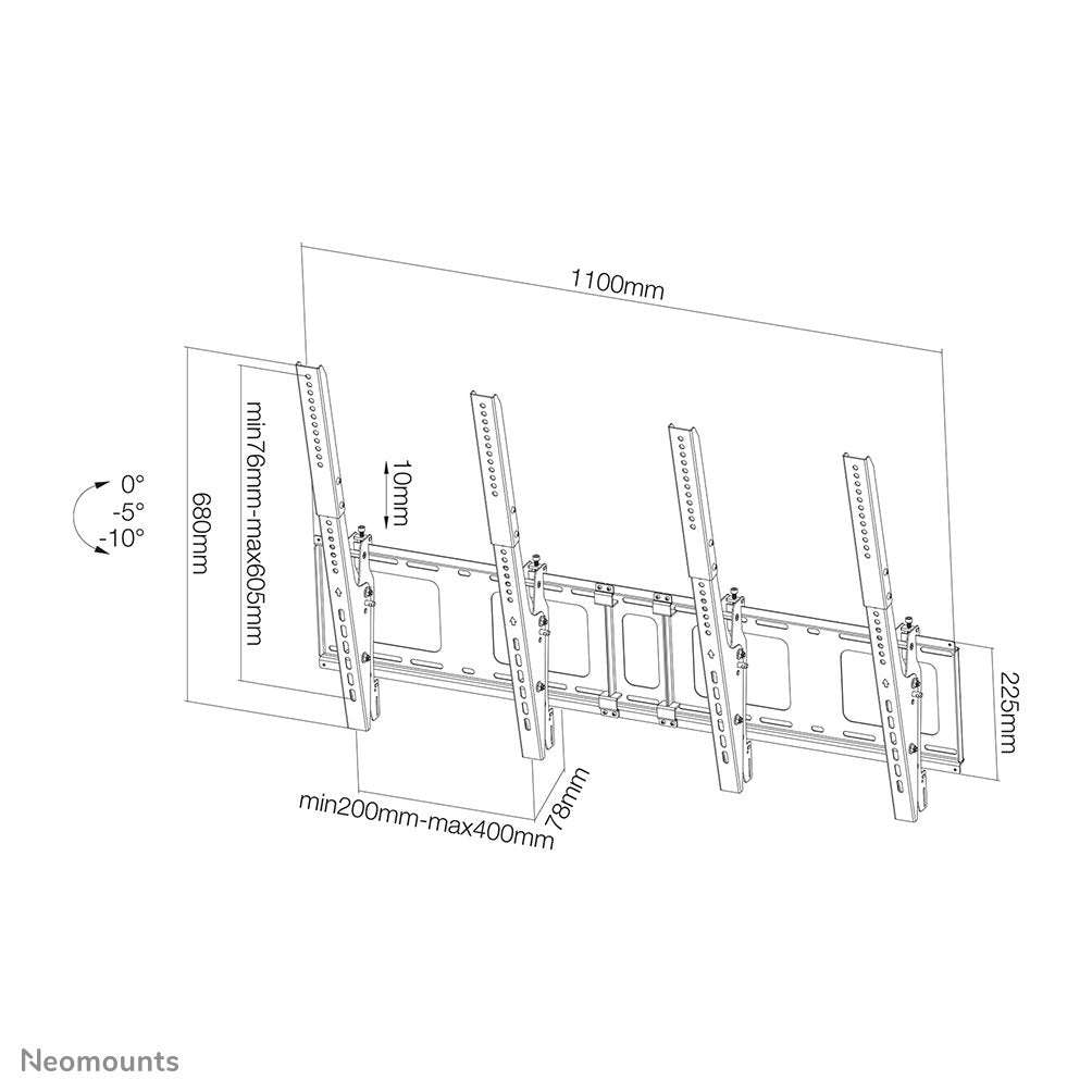 Menu Board Wall Mount For  40"-52" Screen, Vertical