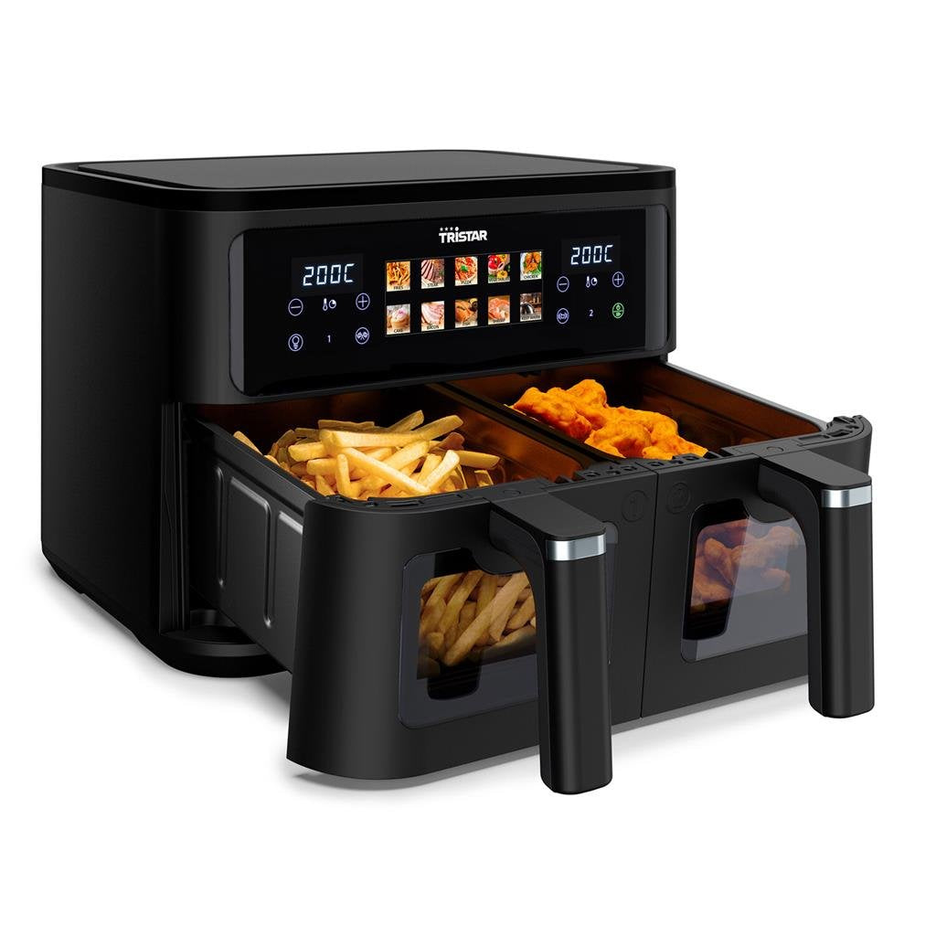 Tristar Fr-9075 Double Basket Airfryer, Total Capacity 9 L, 2500 W, Black