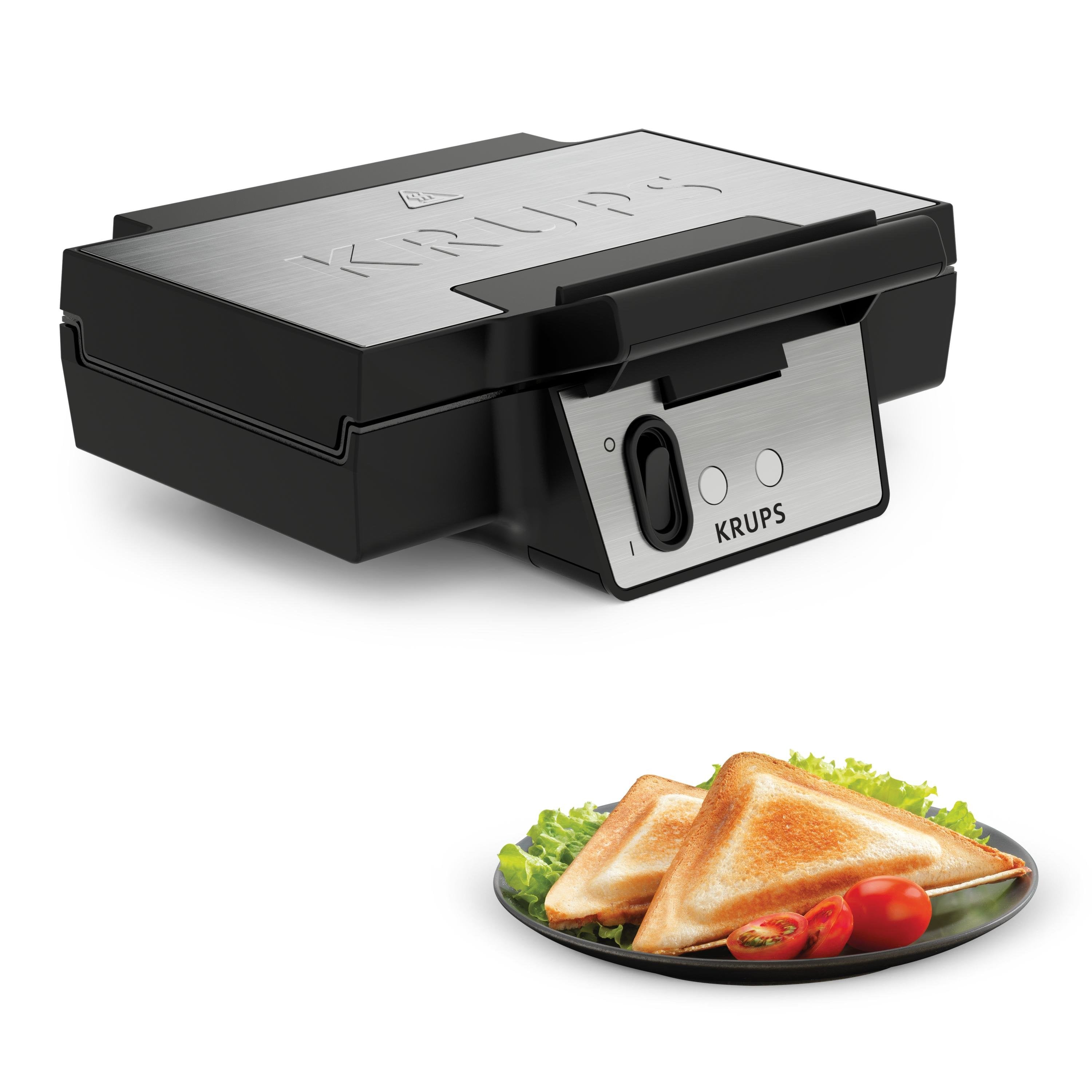 Krups Fdk453 Sandwichera 930 W , Acero Inoxidable Negro