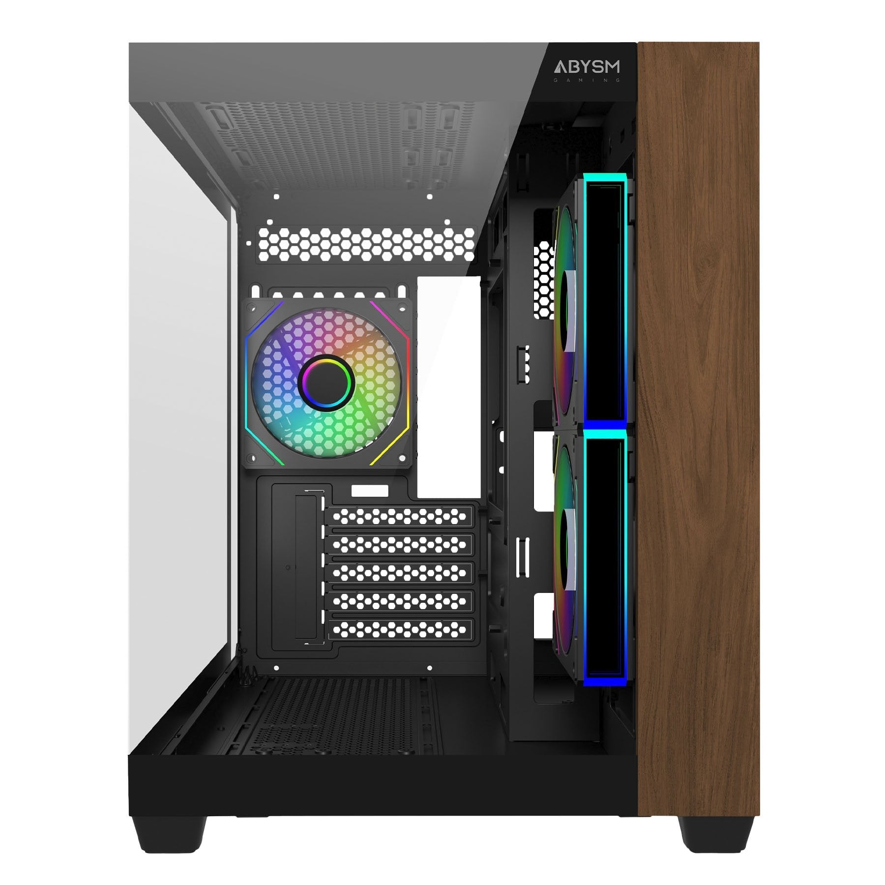 Caja  Pc Abysm Danube Sava Nature 285c Black Argb Micro Atx, Itx - Lateral Y Frontal Cristal Templado - 3.5" Y 2.5" -