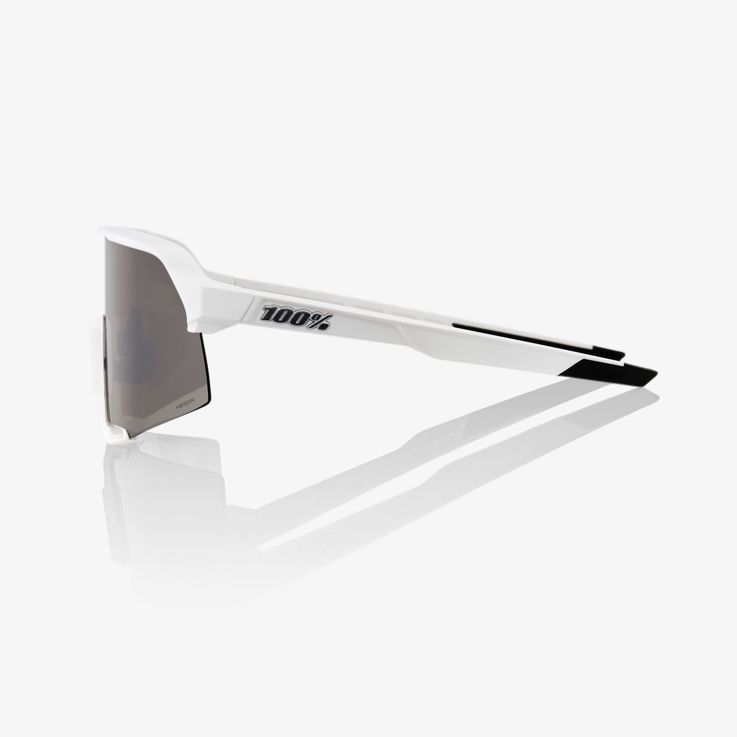 100% S3 - Hiper Mirror Lens Matte White Hiper Silver