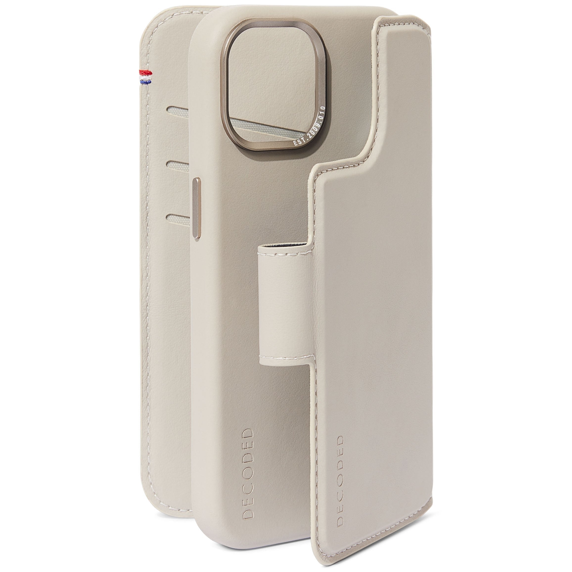 EAN 8720593010423 - Decoded D24IPO15DW5CY funda para teléfono móvil 15,5 cm (6.1") Funda cartera Beige imagen 2