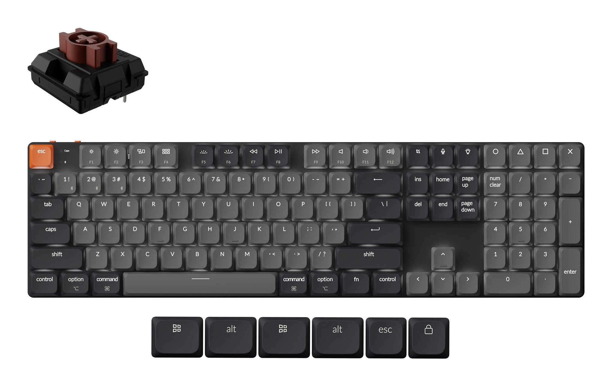EAN 4895248888871 - Keychron K5 QMK teclado Universal USB + Bluetooth QZERTY Inglés Negro imagen 1