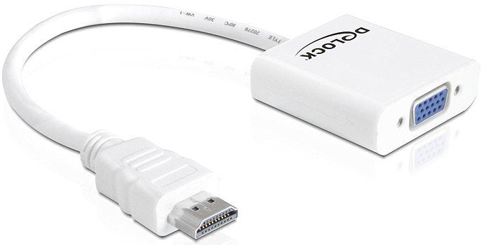 EAN 4043619653461 - DeLOCK 65346 adaptador de cable de vídeo VGA (D-Sub) HDMI tipo A (Estándar) Blanco imagen 1