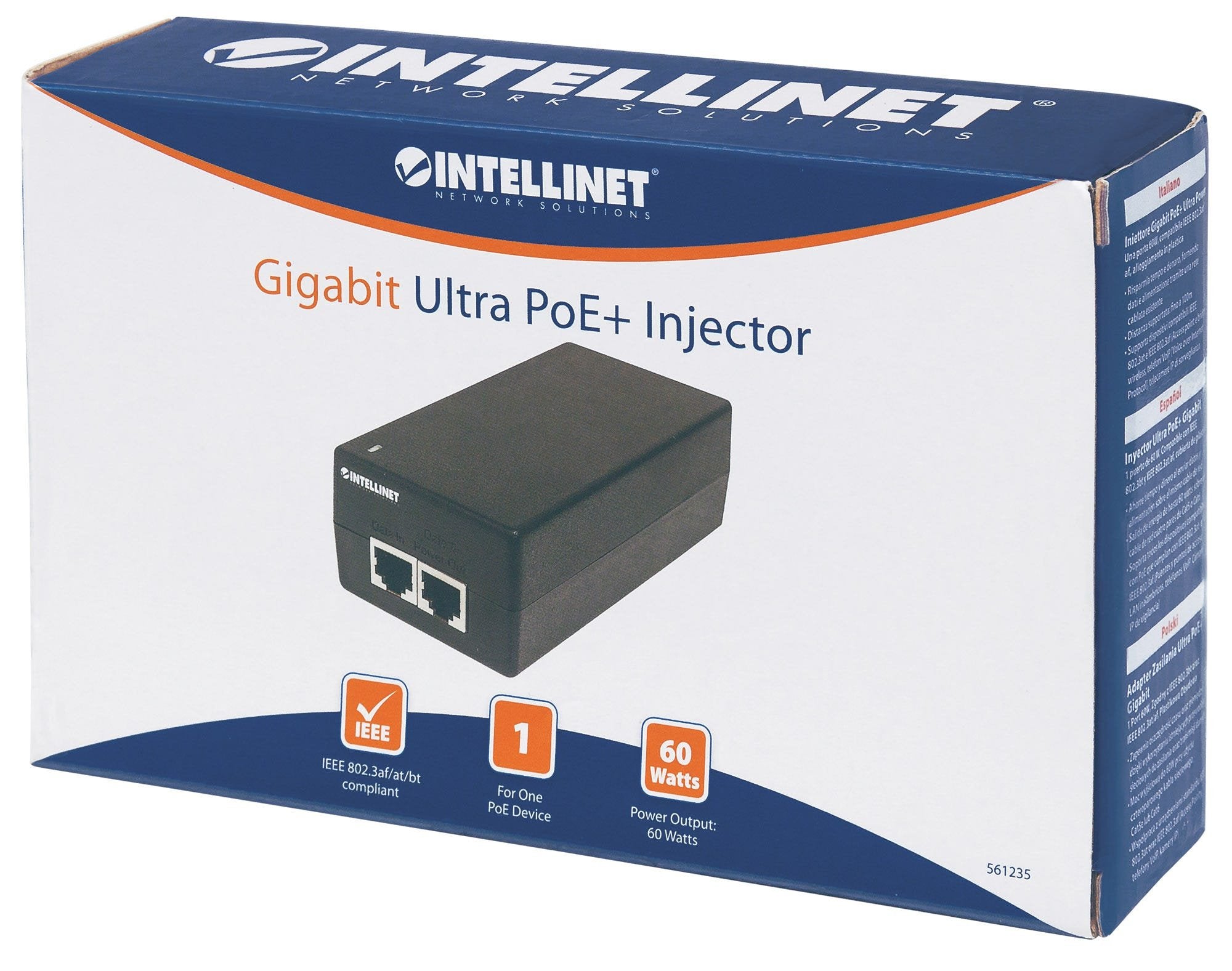 EAN 0766623561235 - Intellinet 561235 adaptador e inyector de PoE Gigabit Ethernet 48 V imagen 8