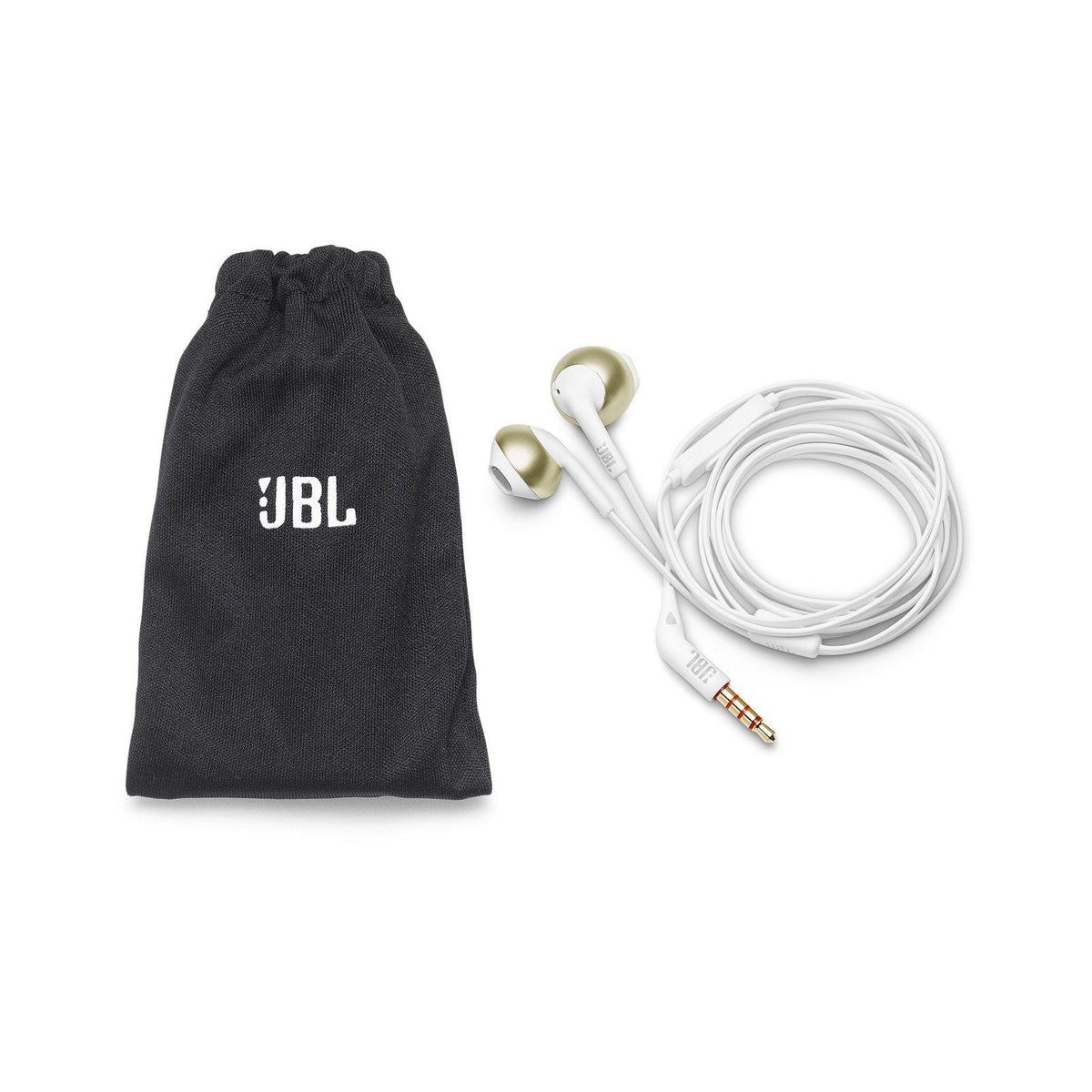 Auriculares Intrauditivos Jbl 205 Con Micrófono Jack 3.5 Oro Champán Y Blancos