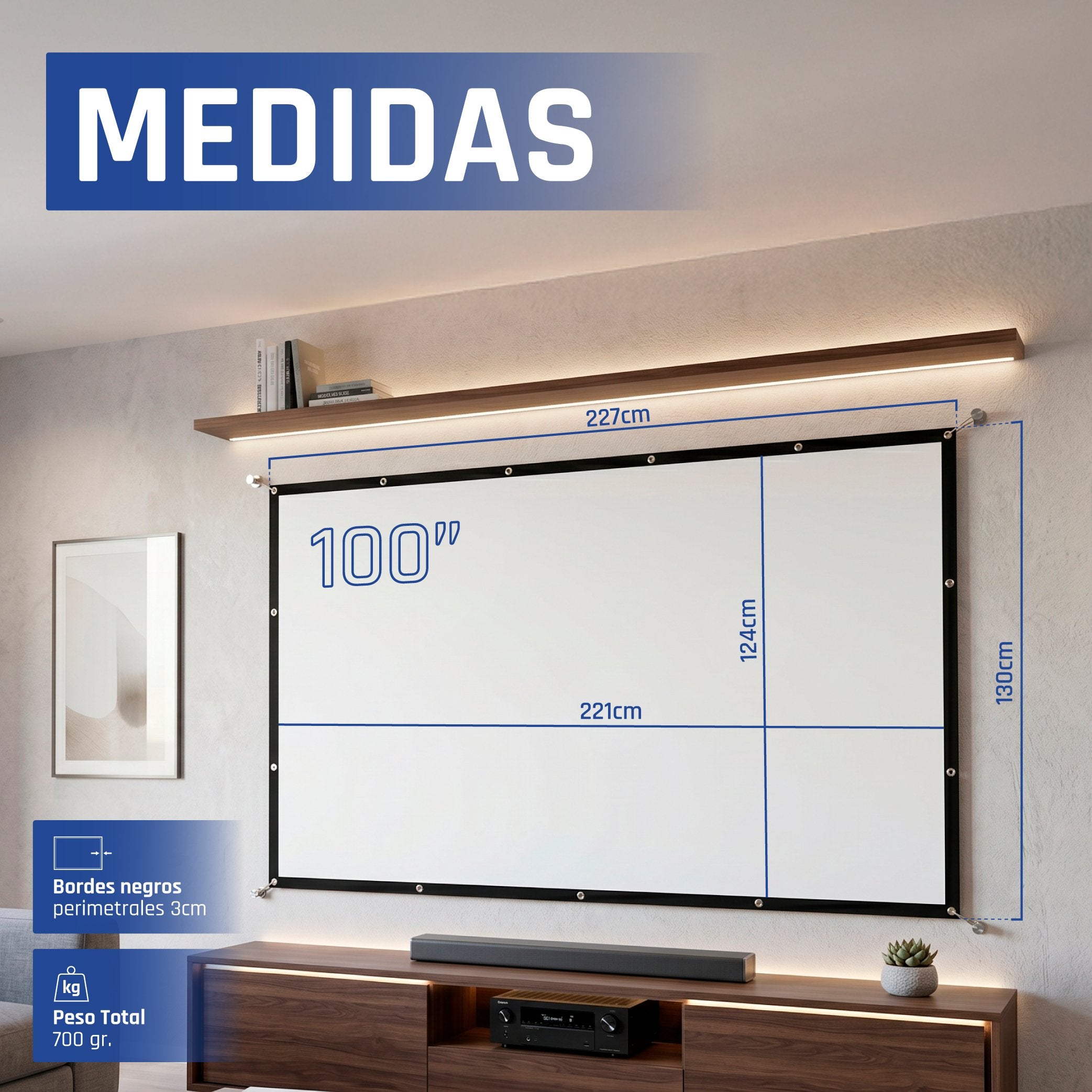 EAN 2528112316195 - iggual MP720p + ECO-COST 100" 120 lúmenes ANSI 720p (1280x720) Blanco imagen 11
