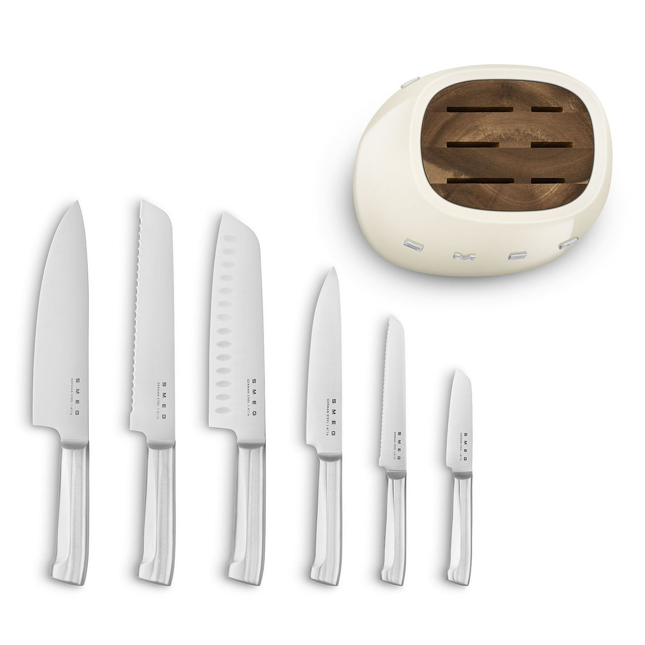 EAN 8017709344184 - Smeg KBSF02CR taco para cuchillos Bloque con ranuras para cuchillos Plástico, Acero inoxidable, Madera Cr imagen 7
