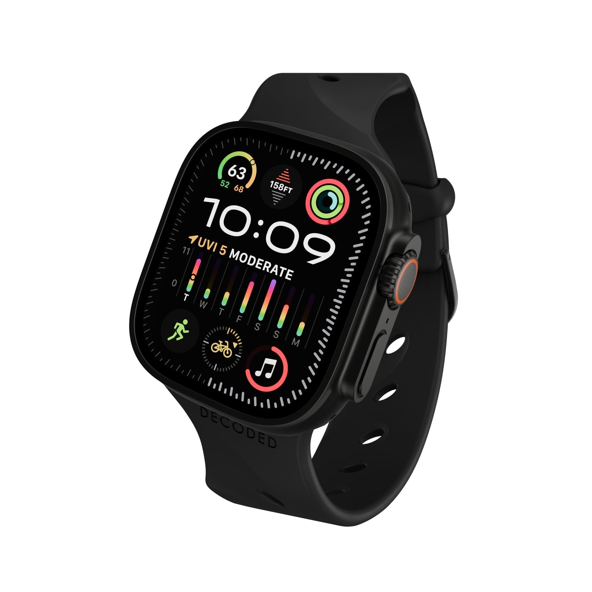 Decoded Silicone Ares Splice Strap 44/46/49mm Black