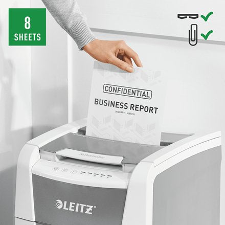 EAN 4002432124084 - Leitz 80110000 triturador de papel Corte cruzado 22 cm Gris, Blanco imagen 8