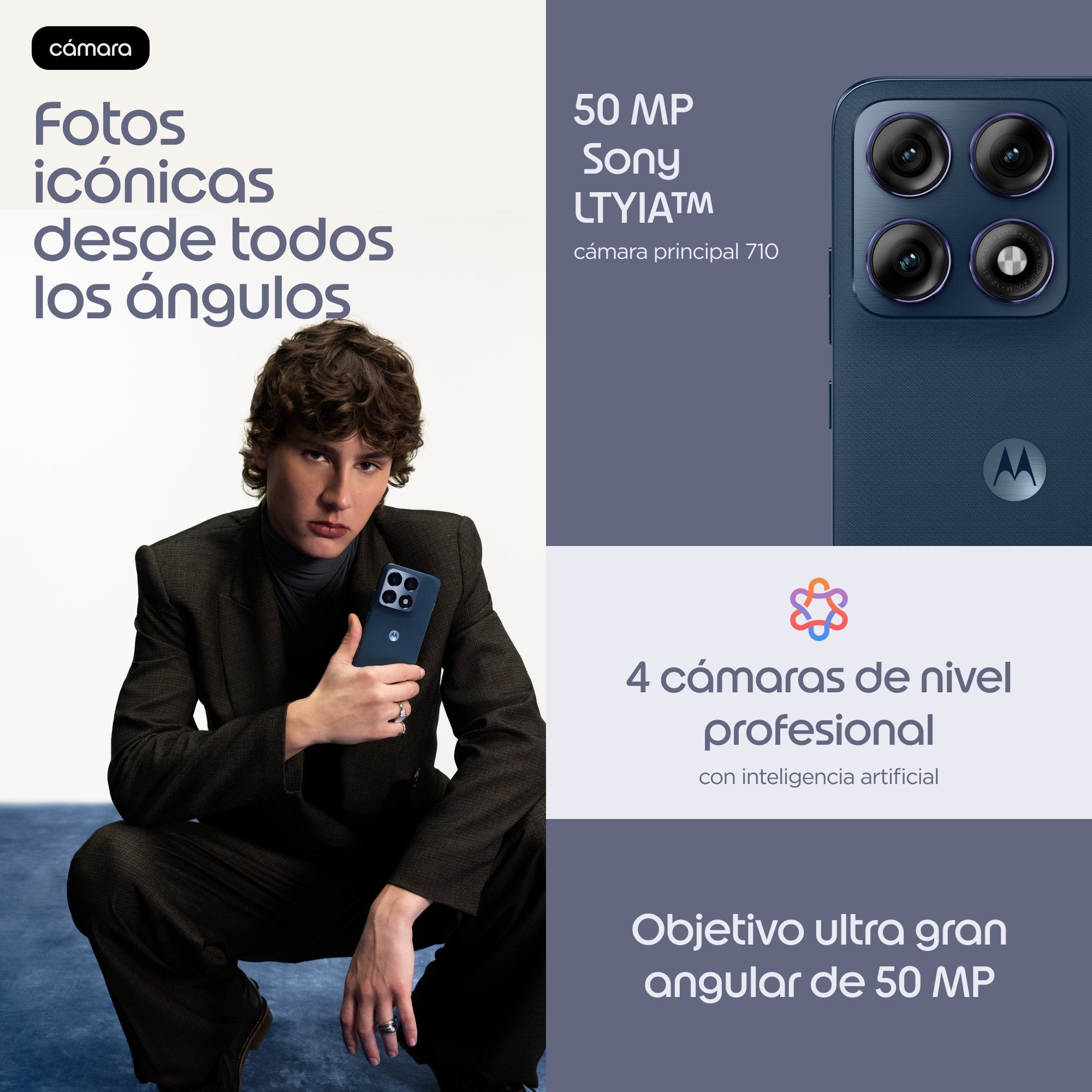 EAN 0840493629759 - Motorola edge 70 pro 17,2 cm (6.78") SIM doble Android 16.0 5G USB Tipo C 8 GB 256 GB 6500 mAh Azul oscur imagen 7