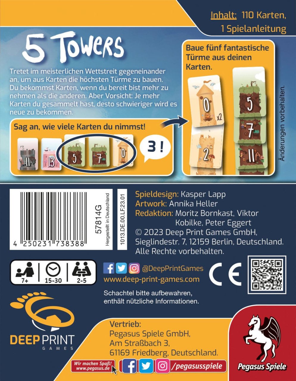 EAN 4250231738388 - Pegasus 5 Towers 30 min Juego De Cartas Familia imagen 5