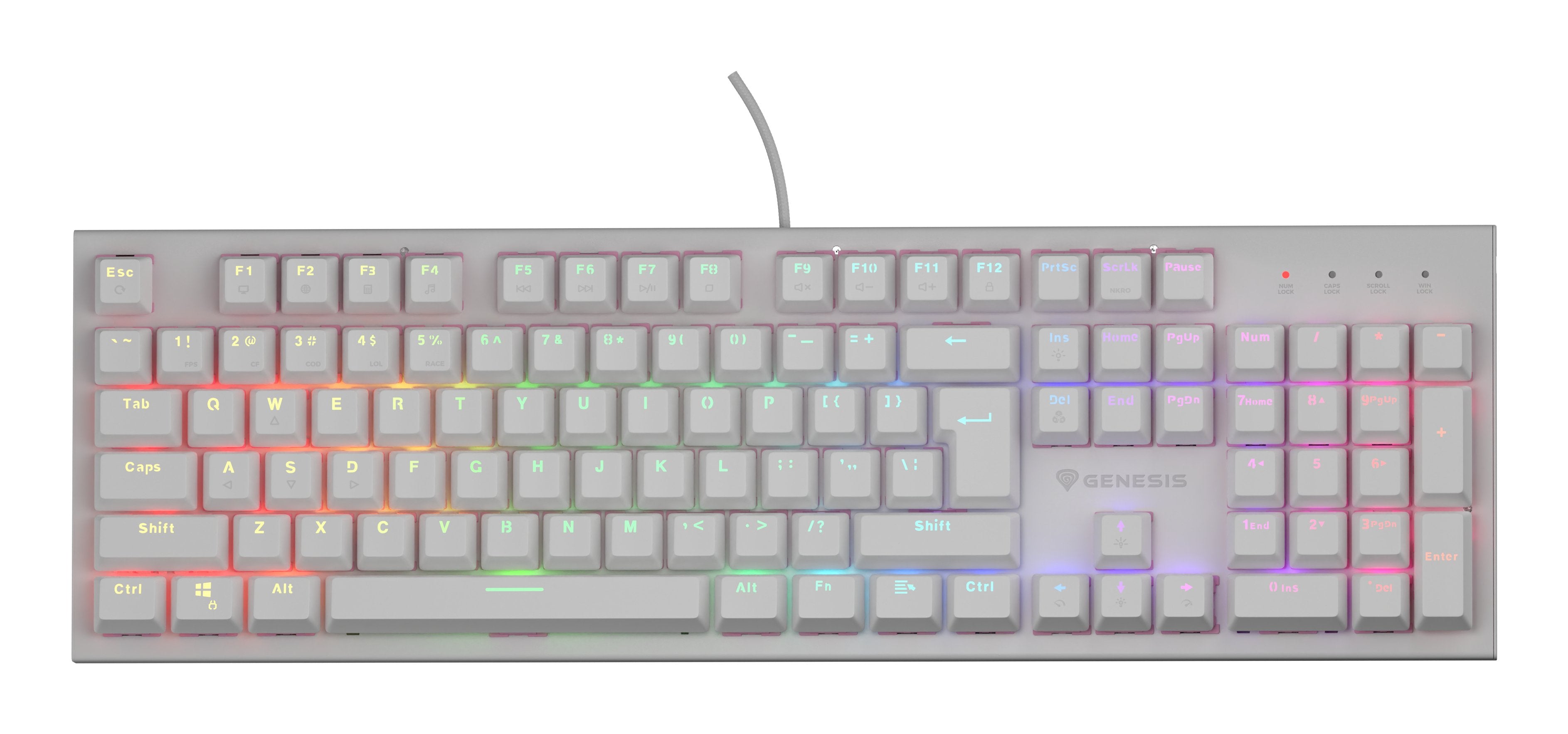 Genesis Thor 303 Rgb Biala Outemu Peach Silent
