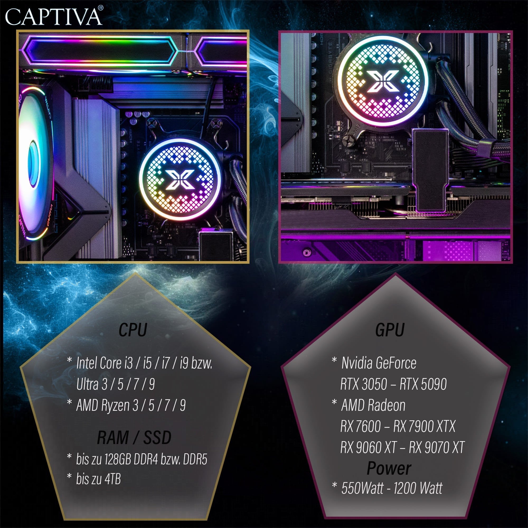EAN 4046373950050 - CAPTIVA 95005 PCs/estación de trabajo AMD Ryzen™ 7 7800X3D 64 GB DDR5-SDRAM 2 TB SSD NVIDIA GeForce RTX 5 imagen 6