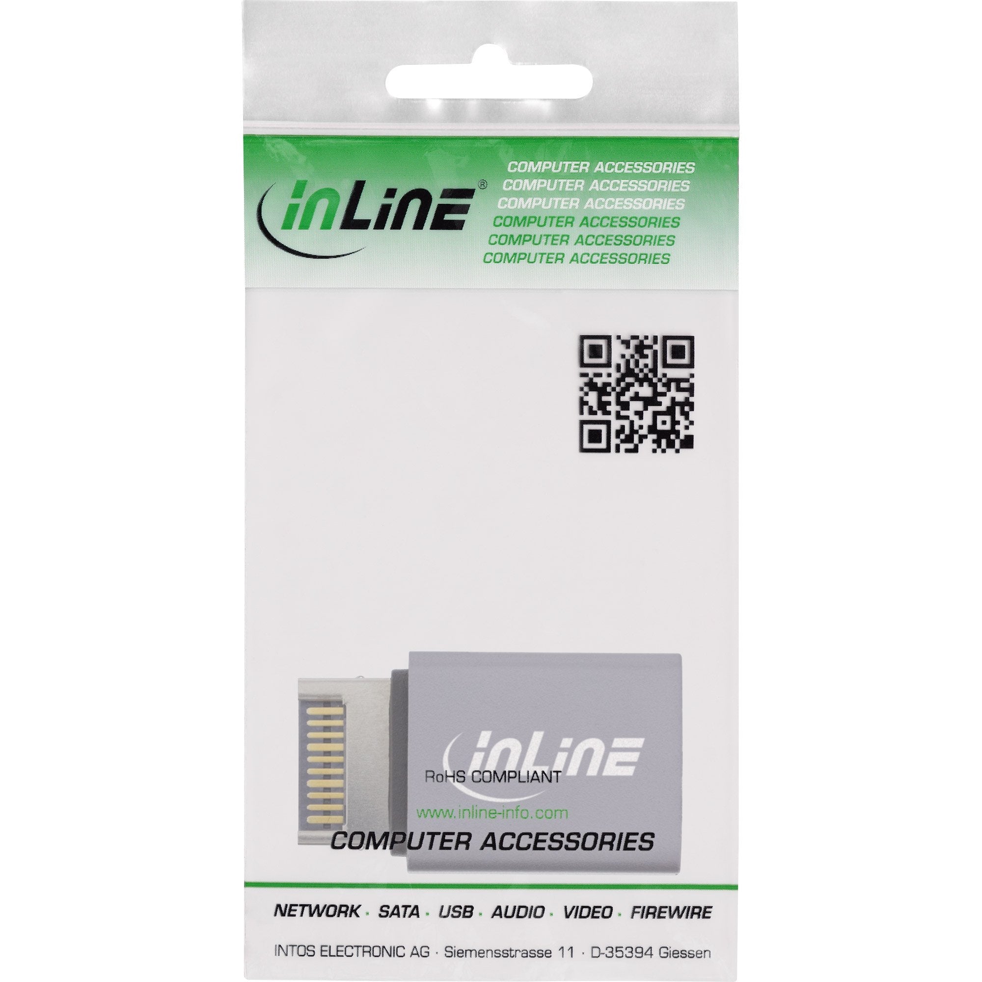 Inline® Usb 3.2 Adapter, Internal Usb-E Front Panel Macho A Usb-C Female