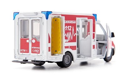 Ambulancia Siku Super Mercedes-Benz Sprinter Miesen Tipo C, Modelo De Vehículo Rojo/Blanco 4006874021154