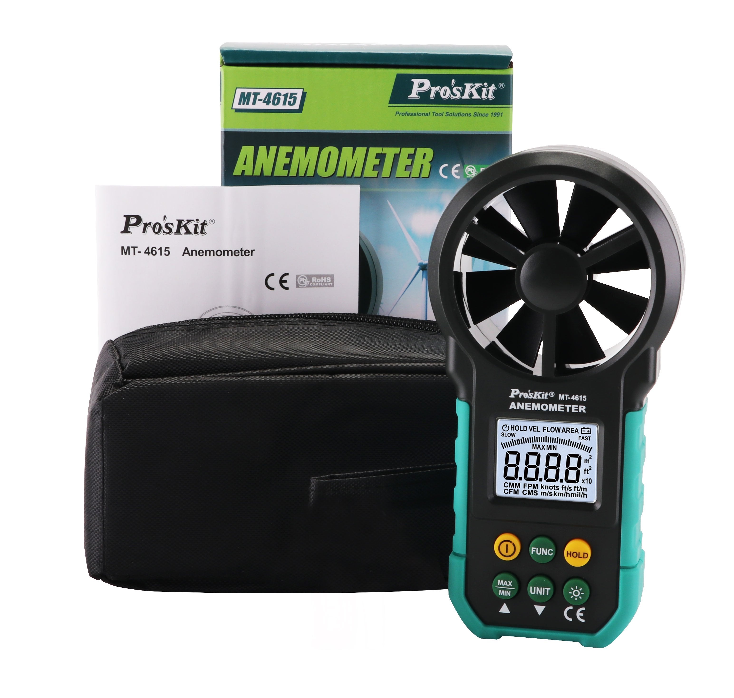Anemómetro Digital Para Medir Velocidad Y Volumen Del Aire