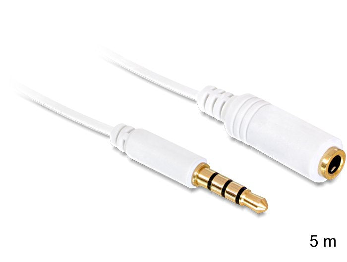 Delock Cable Audio Stereo Jack 3.5 Mm Macho / Hembra Iphone 4 Pin 5 M