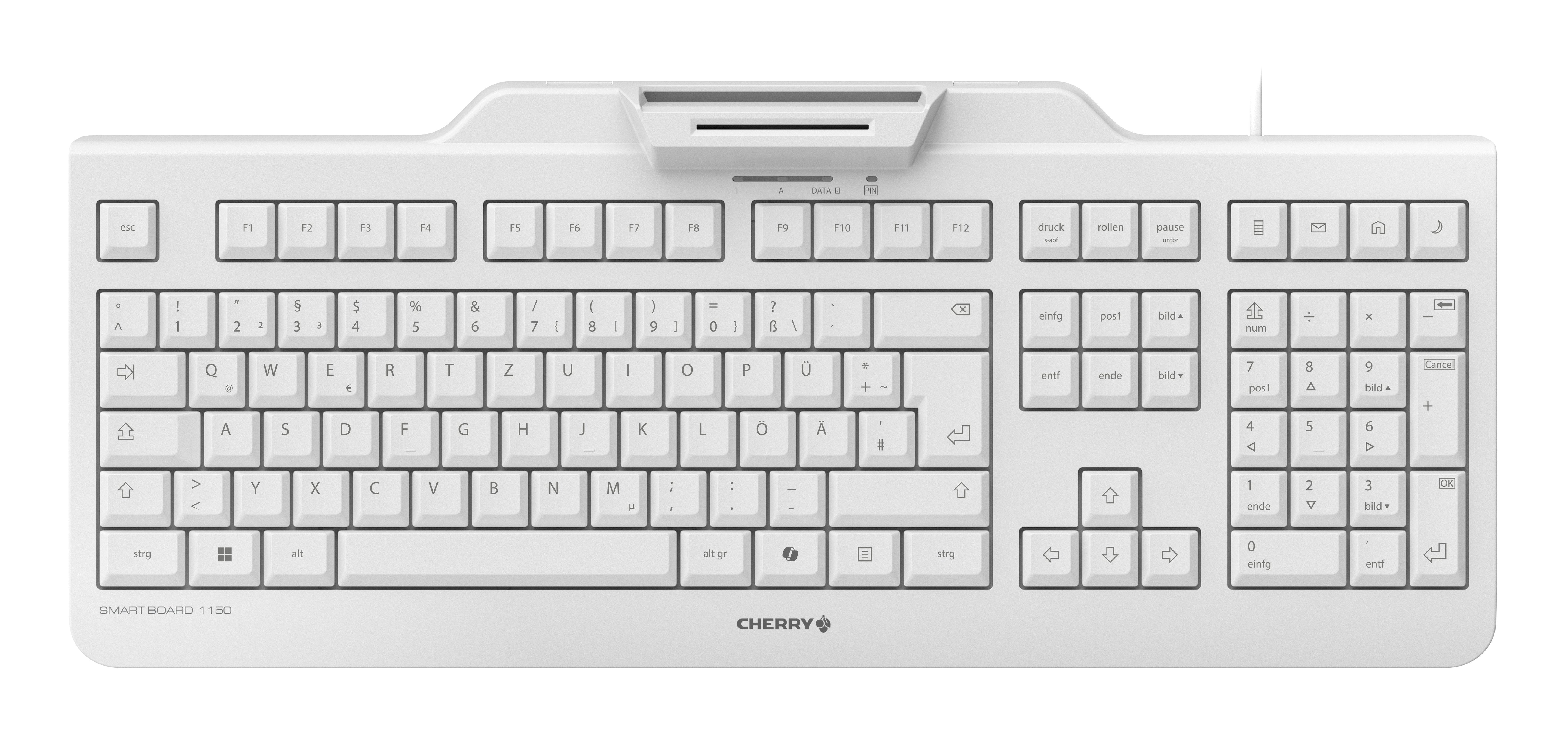 Cherry Smart Board 1150, Completo Tamaño (100%), Con Cable, Usb, Qwertz, Gris Claro