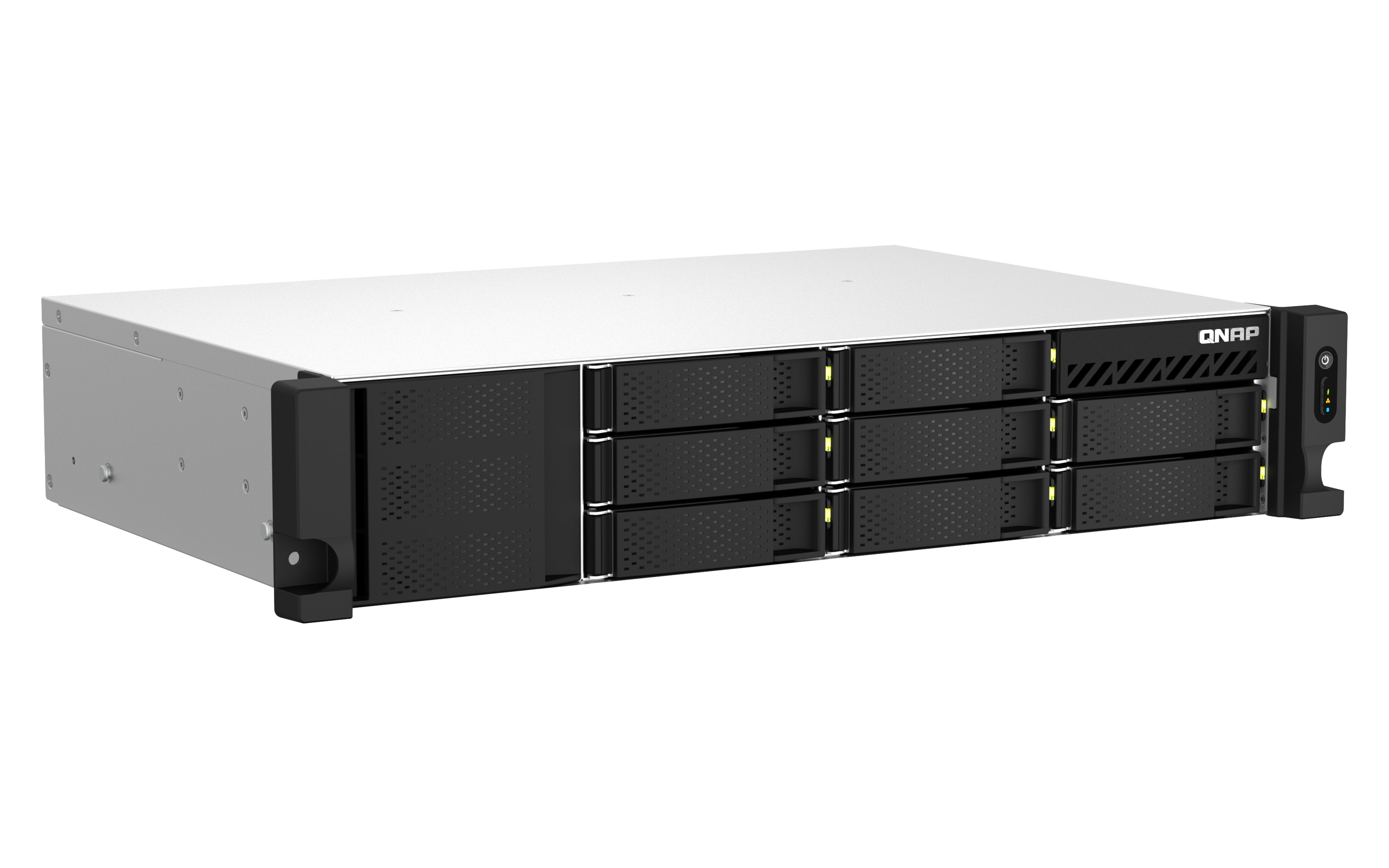 EAN 4711103081082 - QNAP TS-873AeU-RP NAS Bastidor (2U) Ryzen Embedded V1500B 4 GB DDR4 0 TB QuTS hero Negro imagen 3