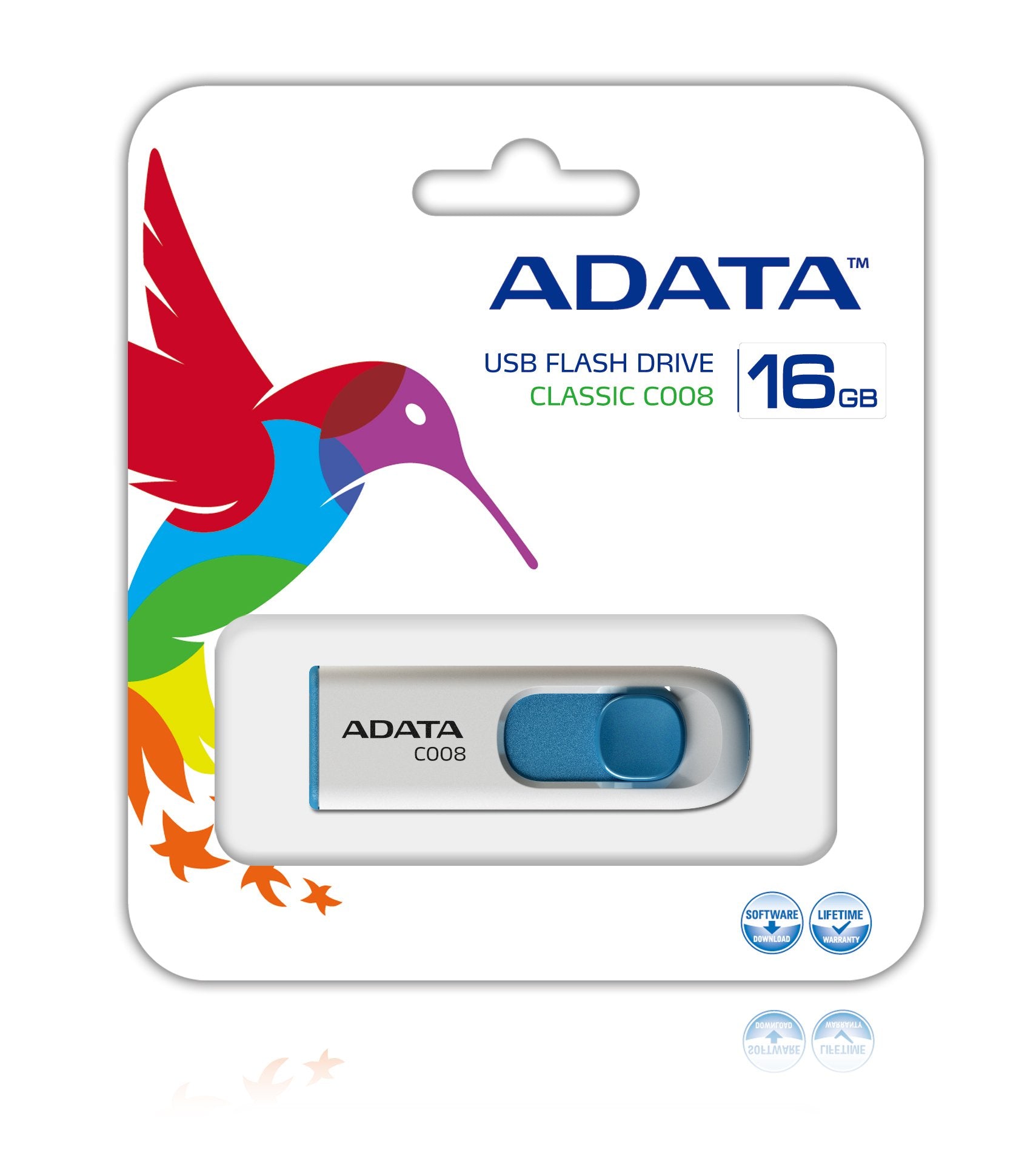 EAN 4718050609642 - ADATA C008 unidad flash USB 16 GB USB tipo A 2.0 Azul, Blanco imagen 2