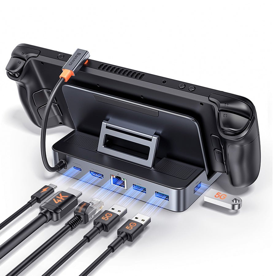 Gamerx Series 6-Port Type-C Hub Space Grey(Type-C To Hdmi4k@60hz 1+Usb3.0 3+Pd 1+Rj45 1)