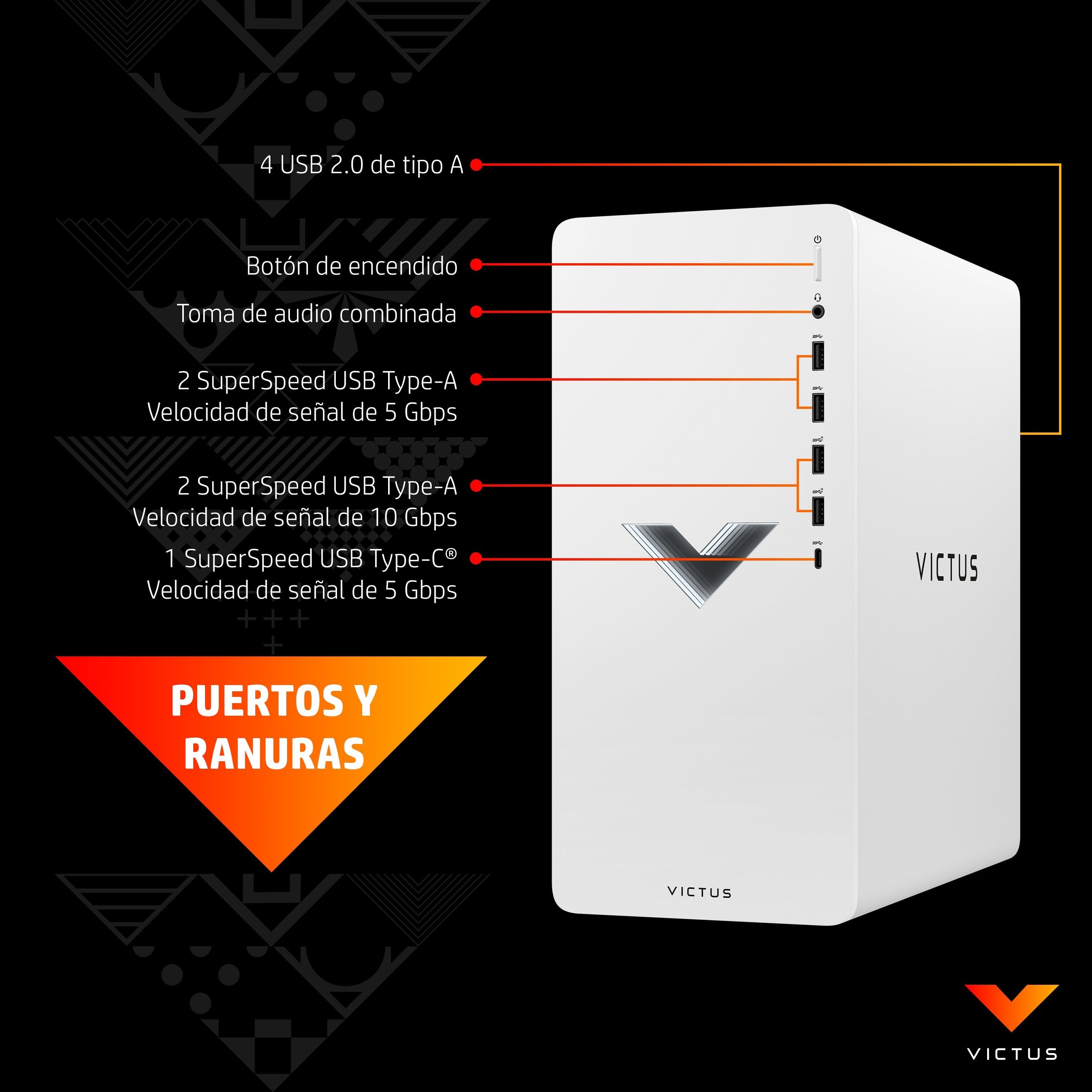 Victus By Hp 0108ns Pc 5600g Amd Ryzen 5 16gb 512gb Ssd Radeon Rx 6400 Windows 11 Home Blanco