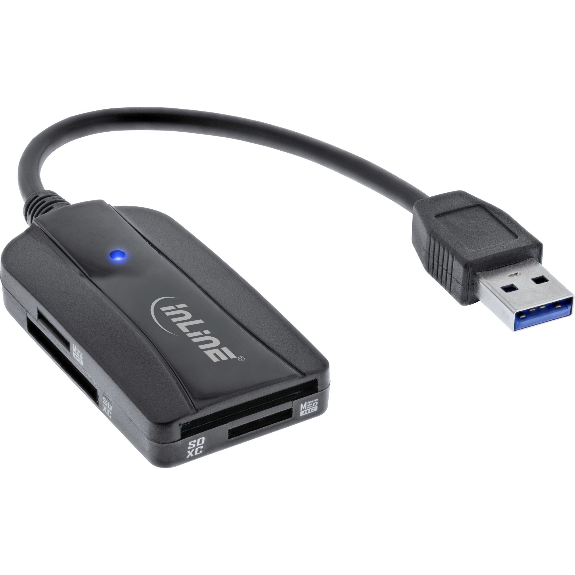 Lector De Tarjetas Inline Usb 3.1 Usb-A, Para Sd/Sdhc/Sdxc, Microsd, Compatible Con Uhs-Ii