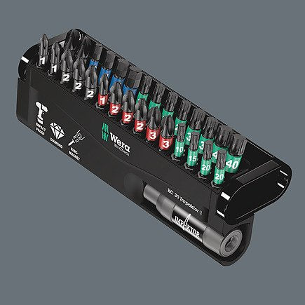 Wera Bit-Check 30 Impaktor 2, 1/4", Juego De Puntas Con Revestimiento De Diamante De 30 Piezas, Extremadamente Resistente 5057697001