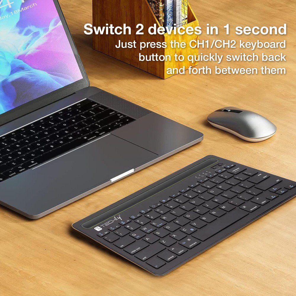 EAN 8059018367898 - Techly ICTBK102U teclado Universal Bluetooth QWERTY Inglés Negro imagen 16