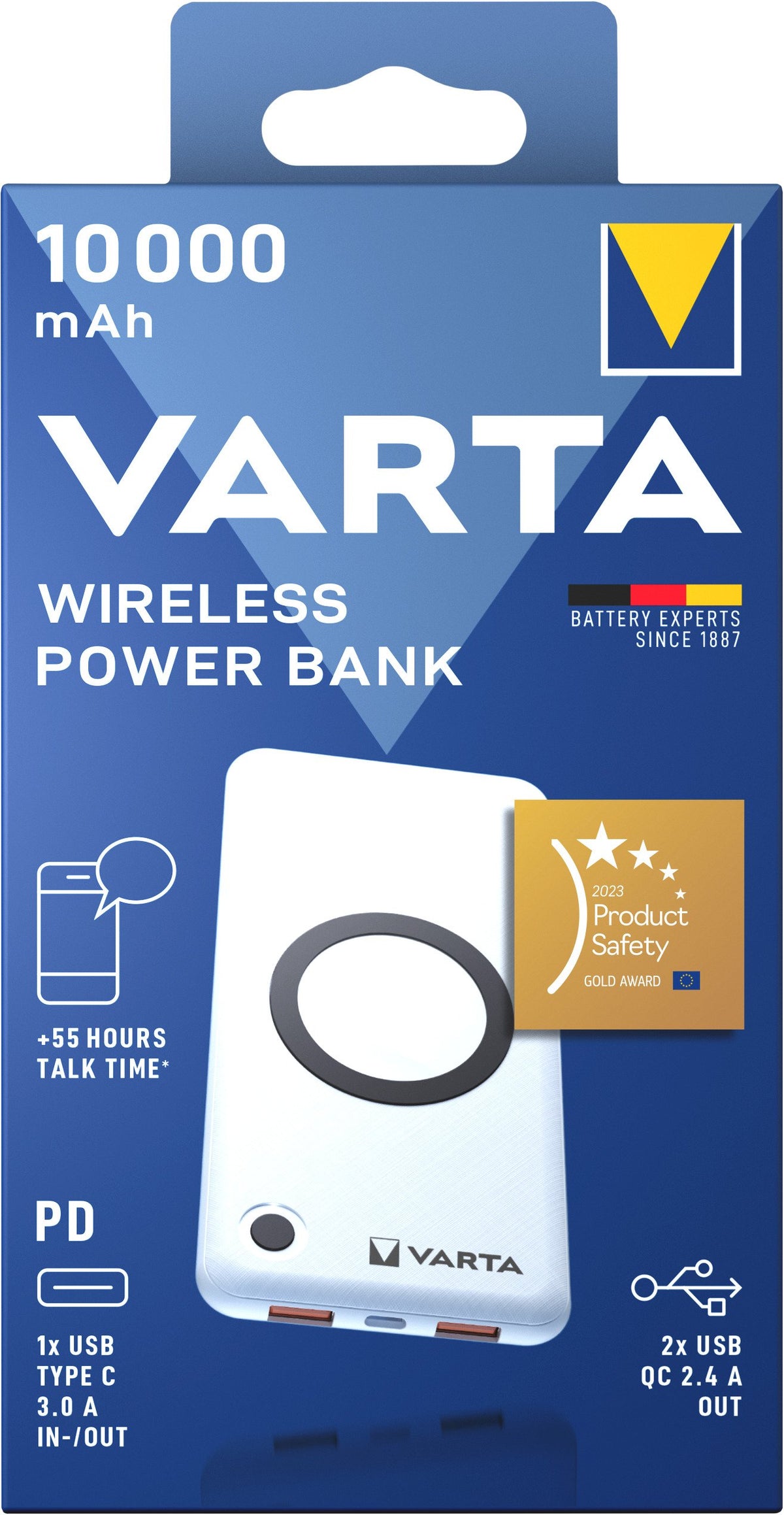 EAN 4008496021666 - Varta 57913 Polímero de litio 10000 mAh Cargador inalámbrico Blanco imagen 5