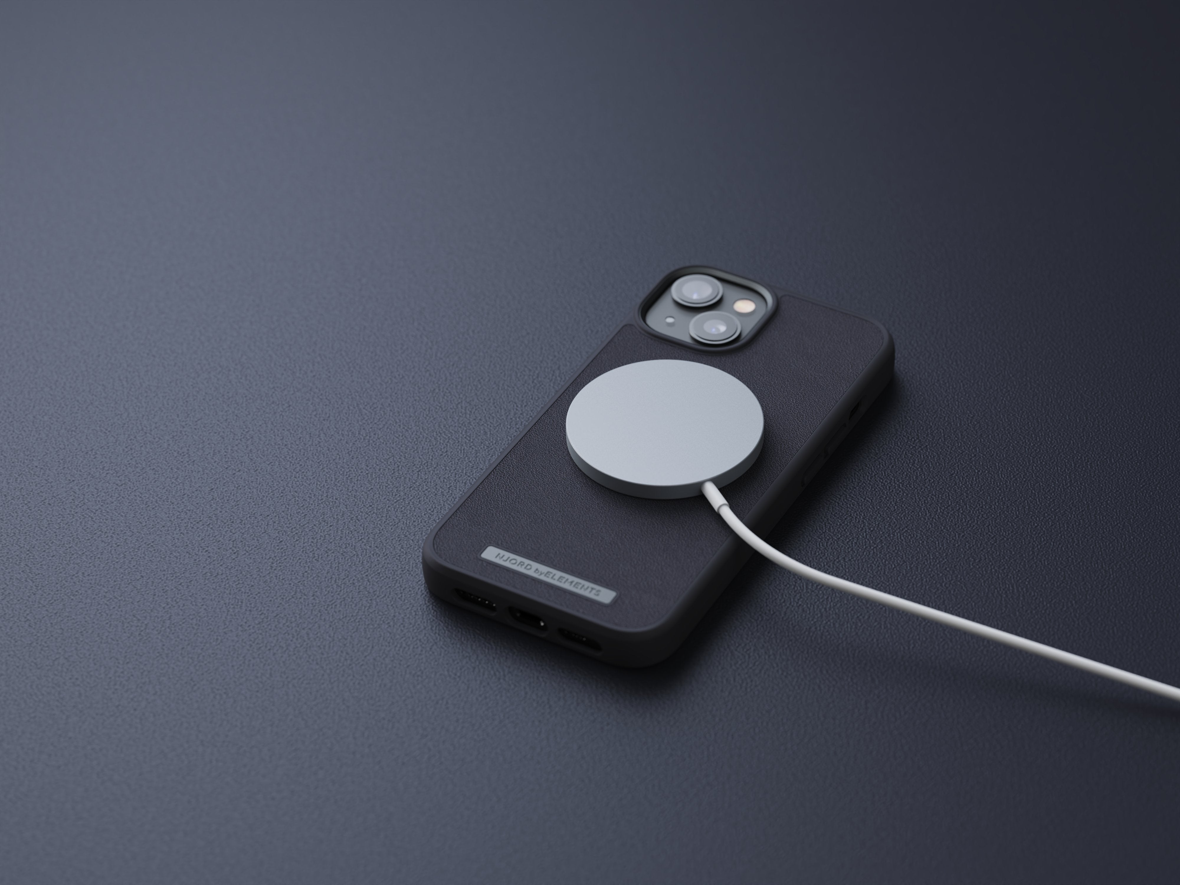 Funda Magsafe Iphone 12/13/14 Piel Negro Njord