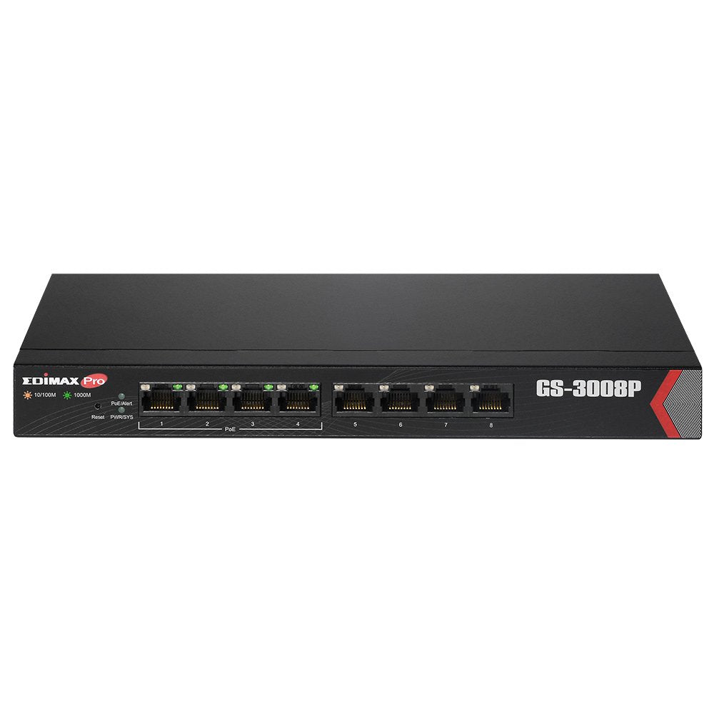 Switch Edimax Pro Gs-3008p  8xgigabit/4xpoe/Small Form Factor Gs-3008p