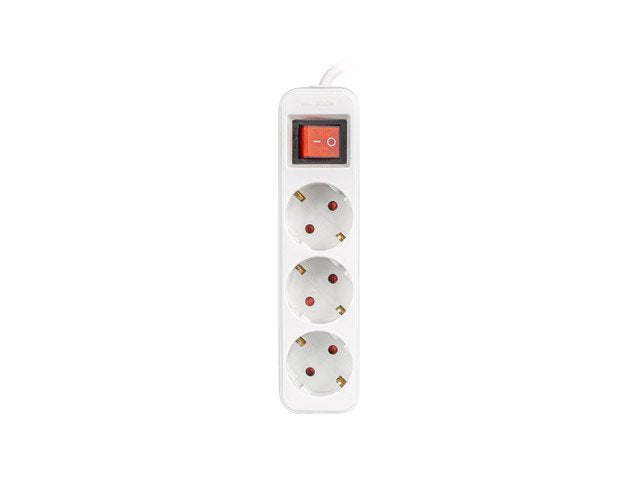 Regleta Lanberg 3 Tomas Schuko Con Protecion Blanca 1.5m