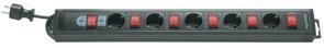 Regleta Rev 5 Sockets W. Individual S., 3,7m Negro 250 V