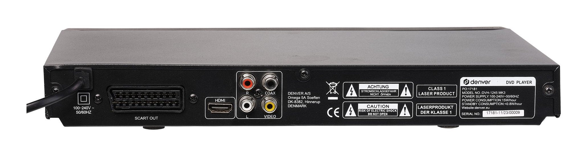 EAN 5706751041716 - Denver DVH-1245MK3 Reproductor de DVD Negro imagen 3