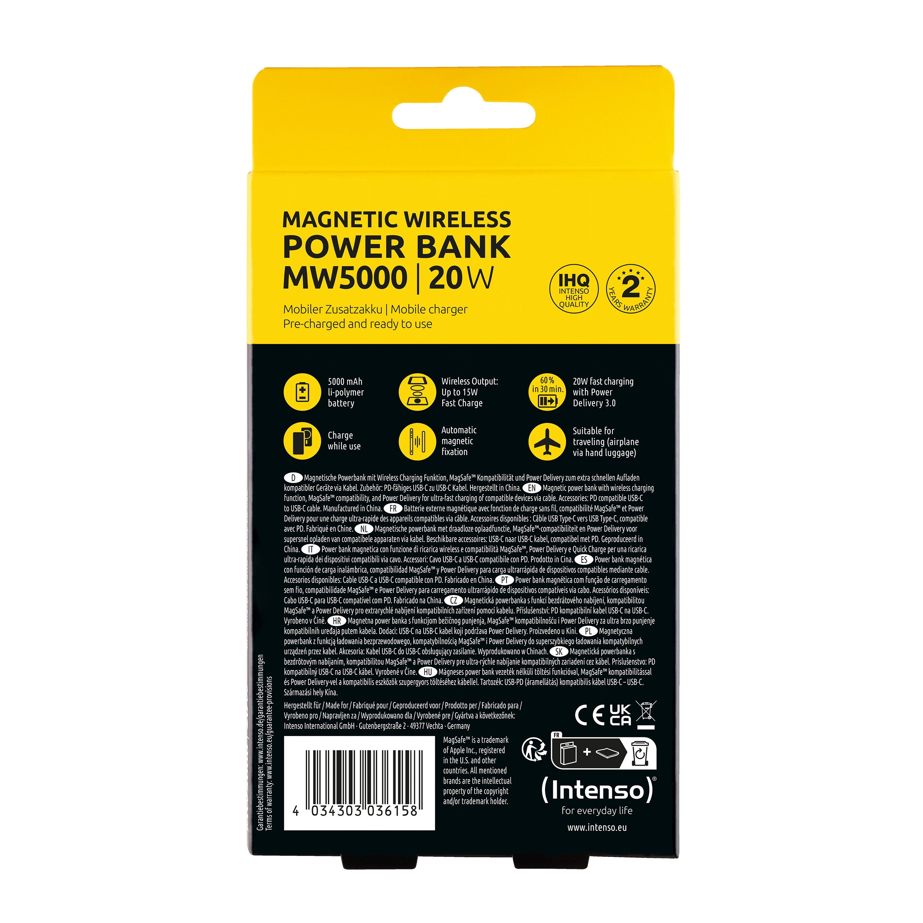 EAN 4034303036189 - Intenso MW5000 Polímero de litio Cargador inalámbrico imagen 3
