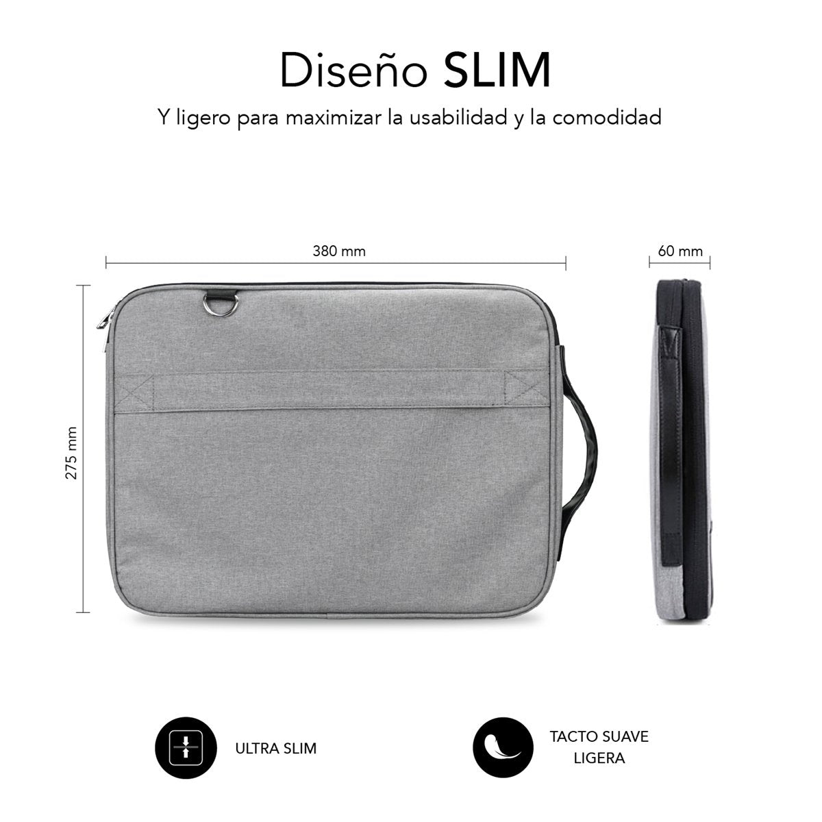 EAN 8436586741549 - SUBBLIM SUB-LS-2AS0001 maletines para portátil 35,6 cm (14") Funda Gris imagen 4