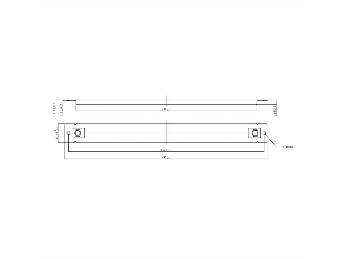 Roline 19-Zoll-Blindplatte Snap-In, 1 He, Schwarz