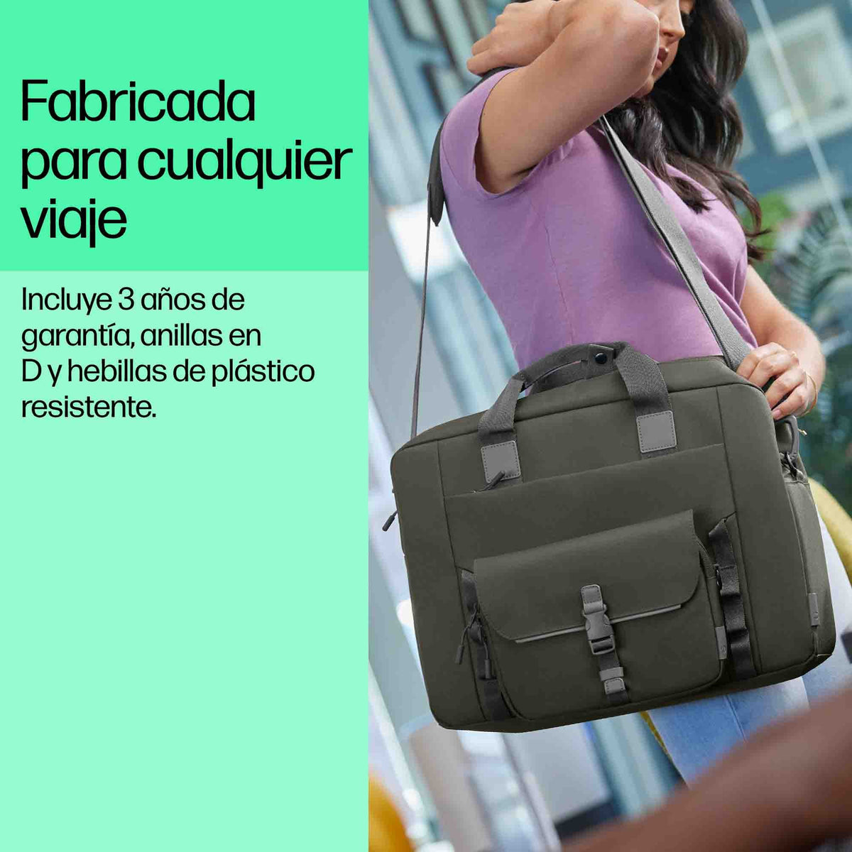 EAN 0197961660449 - HP 15.6 Modular Laptop Bag 39,6 cm (15.6") Bandolera Verde, Gris imagen 7