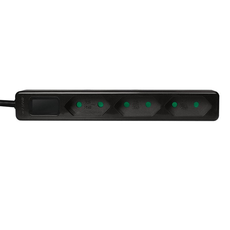 Logilink Lps229b - Regleta De 3 Enchufes (Enchufe Europeo), Color Negro