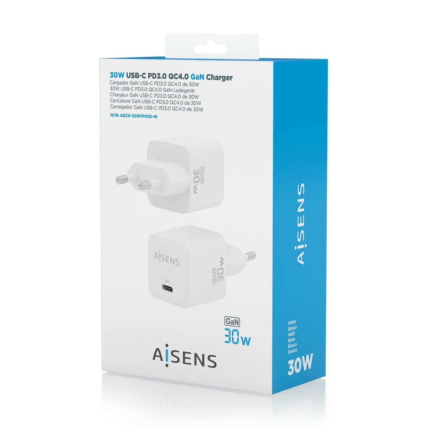 EAN 8435739901267 - AISENS ASCH-30W1P035-W cargador de dispositivo móvil Universal Corriente alterna Carga rápida Interior imagen 6
