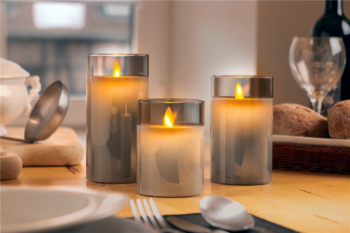 Juego De 3 Velas Led De Cera Real En Vidrio
Solución De Iluminación Hermosa Y Segura Para Muchas Áreas, Incluidas Casas Y Logias