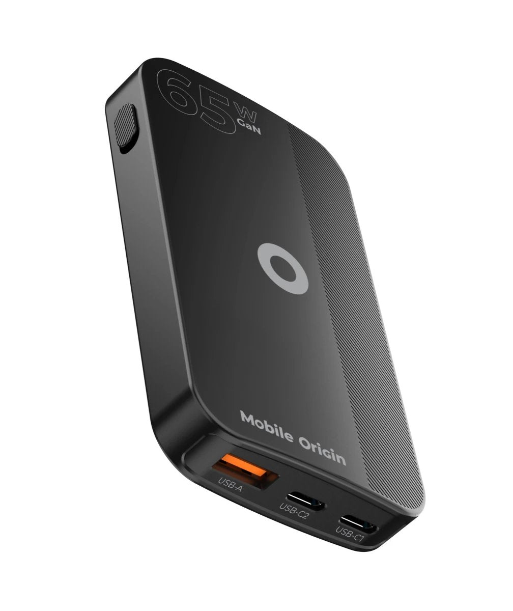 Mobile Origin 65w Gan Slim Dual Usb-C Single Usb-A Black