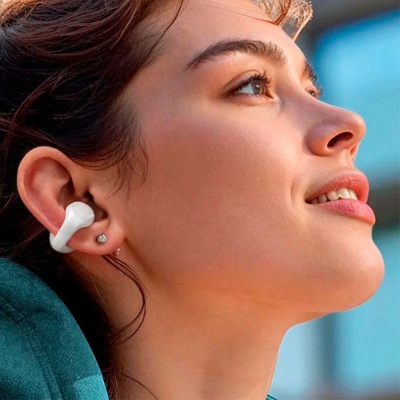 Cool Auriculares Stereo Bluetooth Earbuds Clip Blanco