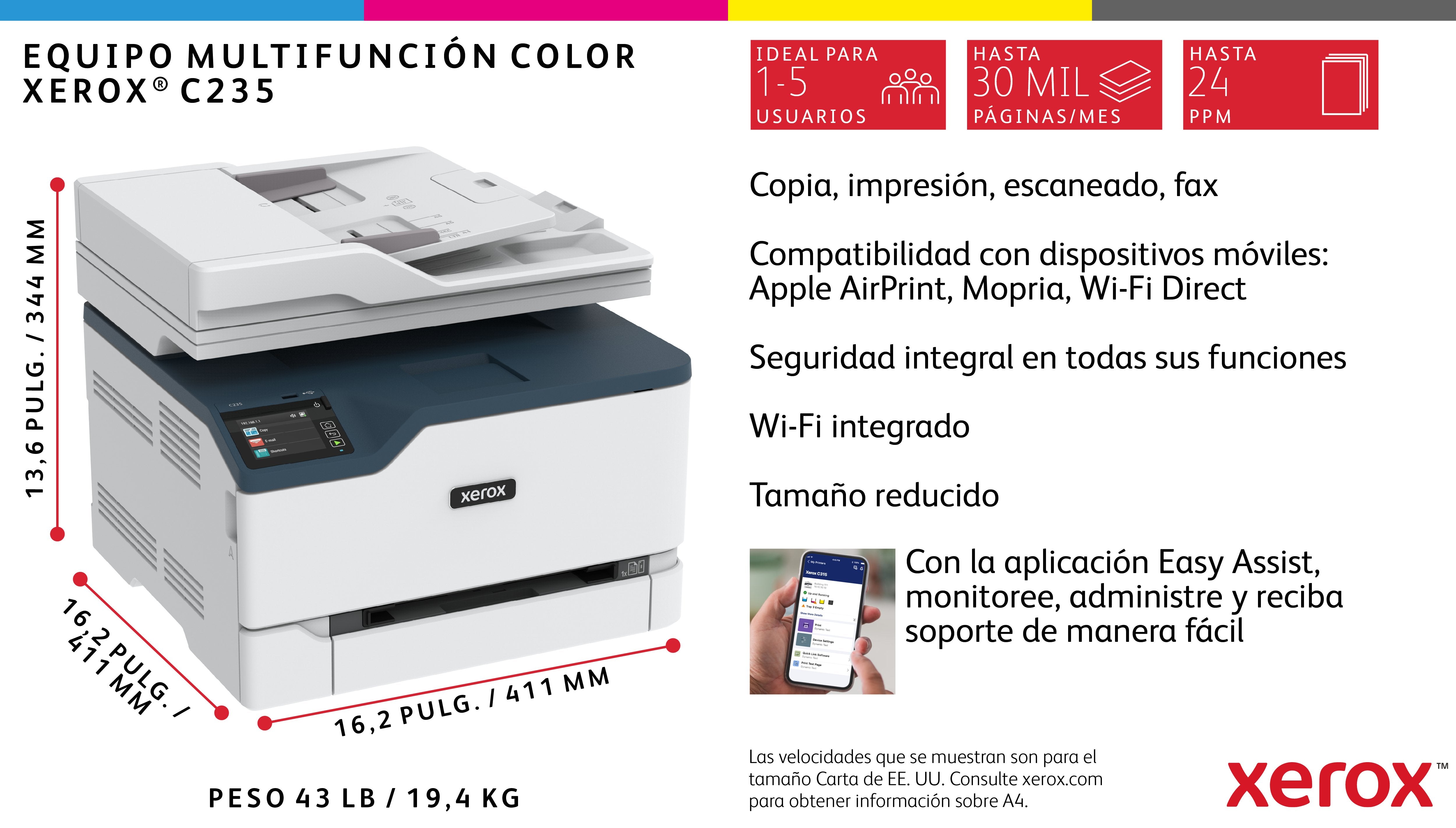EAN 0095205069341 - Xerox C235V_DNI impresora multifunción Laser 600 x 600 DPI Wifi imagen 6