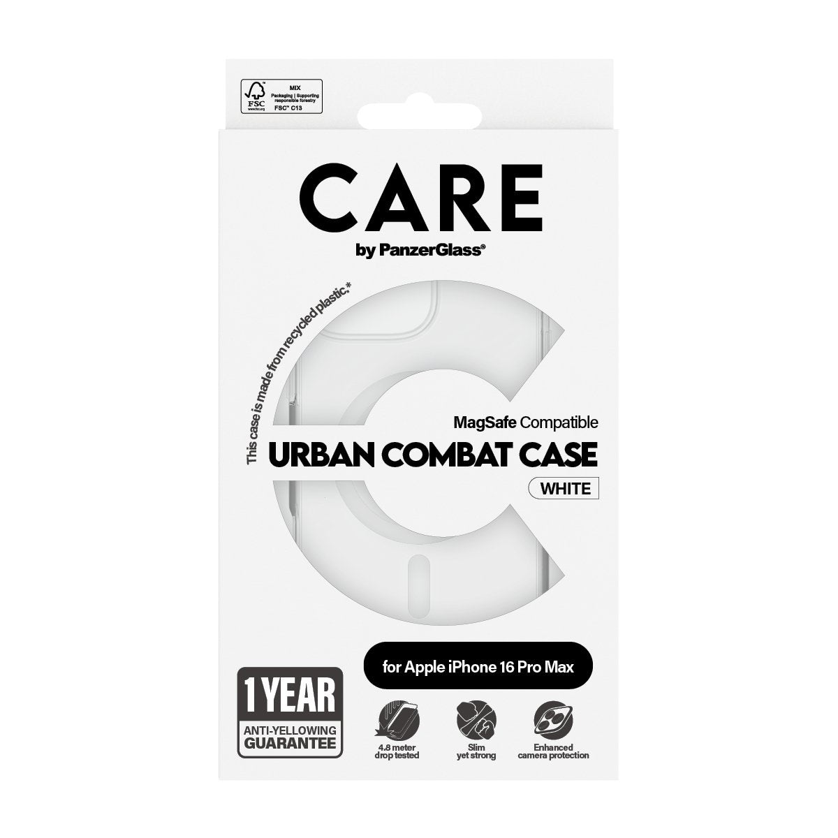 EAN 5715685004063 - PanzerGlass CARE™ by ® Urban Combat Case Transparent w. White MagSafe iPhone 16 Pro Max funda para teléfo imagen 3
