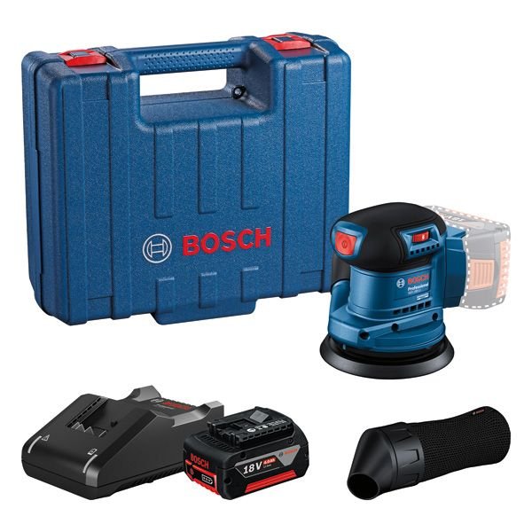 Lijadora Excéntrica A Batería Bosch Professional Gex 185-Li Professional Solo, 18 Voltios Azul/Negro, Sin Batería Ni Cargador, Ø 125 Mm 06013a5020